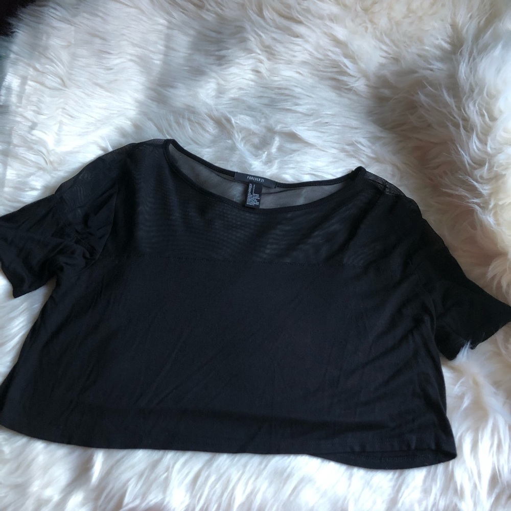 Simple black crop top